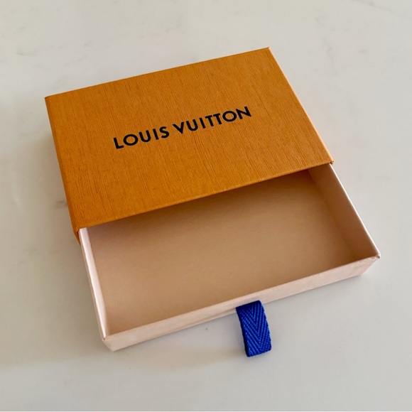 Louis Vuitton LV Drawer Style Saffron Orange Jewelry Gift Box, Blue Pull Tab - Picture 14 of 17